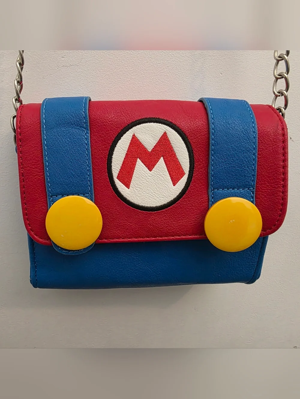 Nintendo Super Mario Crossbody Wristlet - Red & Blue Faux Leather w/ Buttons - Picture 3 of 8